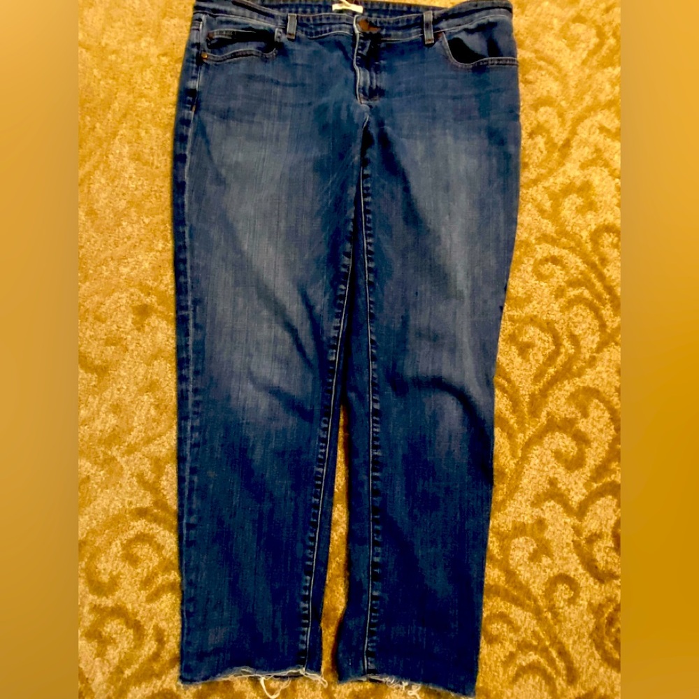 Eileen Fisher | Size 12 raw hem blue Jean